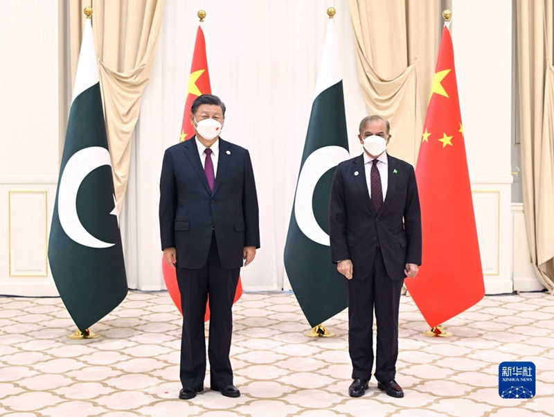 시진핑 주석, 셰바즈 샤리프 파키스탄 총리와 회담