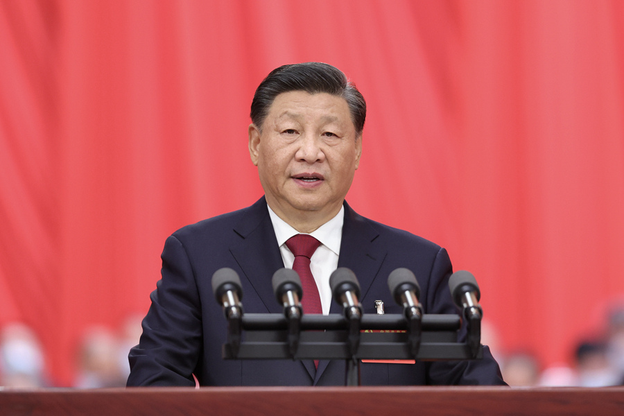 10월 16일, 중국공산당 제20차 전국대표대회가 베이징 인민대회당에서 개막했다. 시진핑이 제19기 중앙위원회를 대표해 대회에 보고했다. [사진 출처: 신화사]