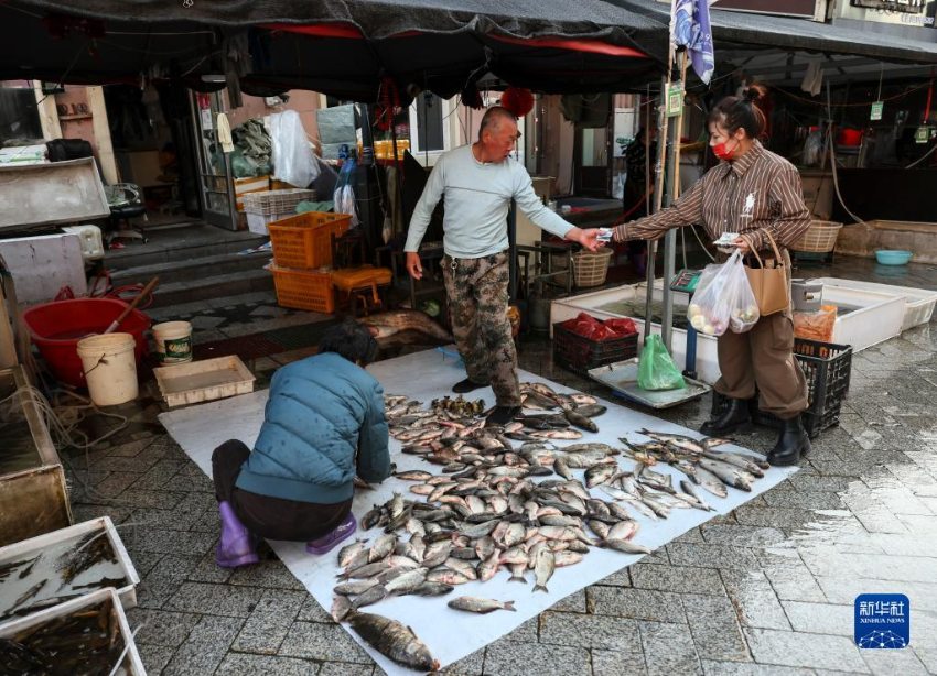 시민이 신선한 생선을 구매하고 있다. [9월 4일 촬영/사진 출처: 신화사]