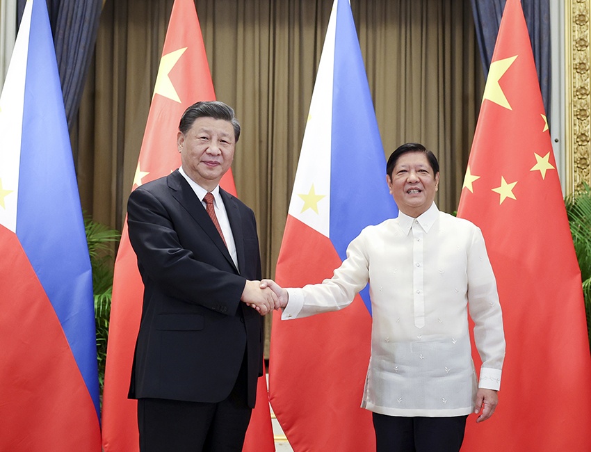 시진핑 주석, 마르코스 필리핀 대통령 회견