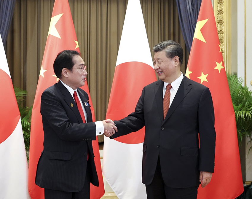 시진핑 주석, 기시다 후미오 일본 총리 회견