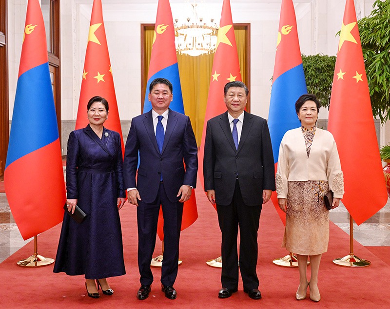 시진핑 주석, 오흐나 후렐수흐 몽골 대통령과 회담