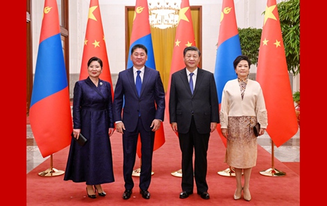 시진핑 주석, 오흐나 후렐수흐 몽골 대통령과 회담