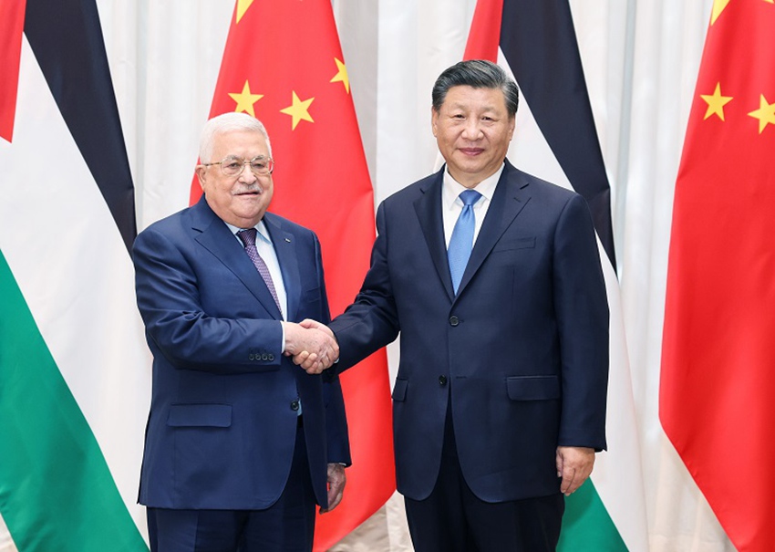 시진핑 주석, 마무드 압바스 팔레스타인 대통령 만나