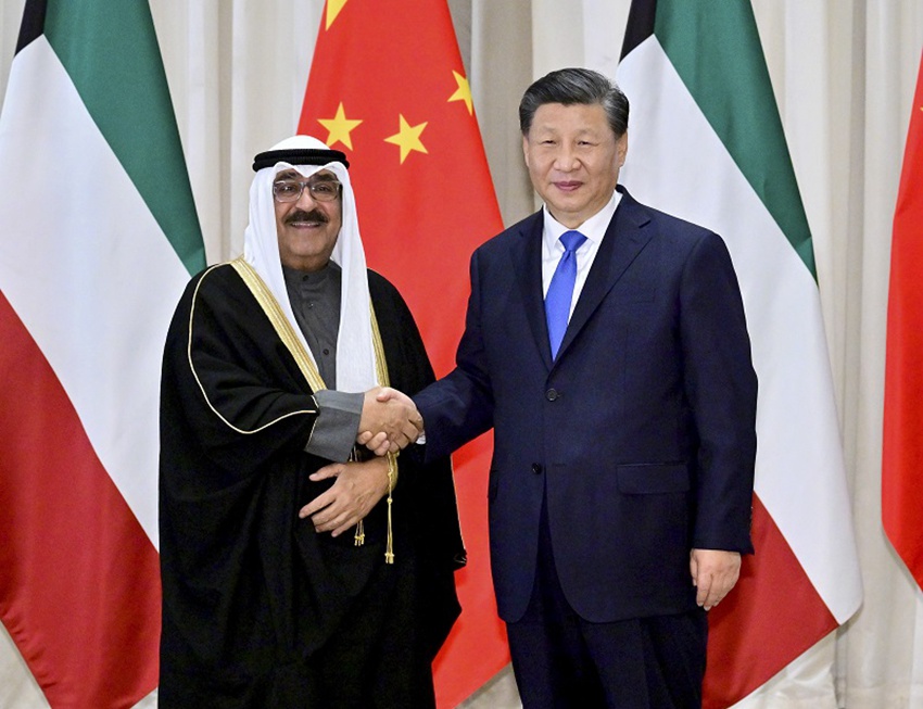 시진핑 주석, 미샬 알아흐마드 알자베르 알사바 쿠웨이트 왕세자 만나