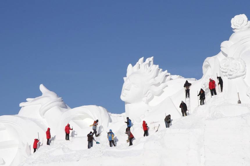 헤이룽장, 개막 앞둔 제35회 타이양다오 눈조각 박람회