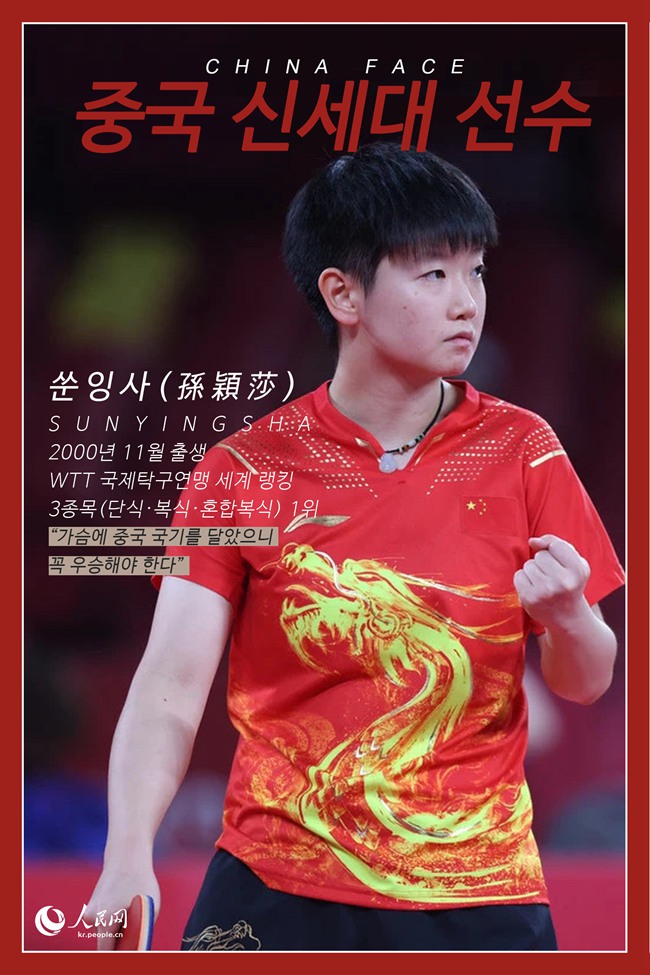 정상에서 만난 중국 신세대 선수들
