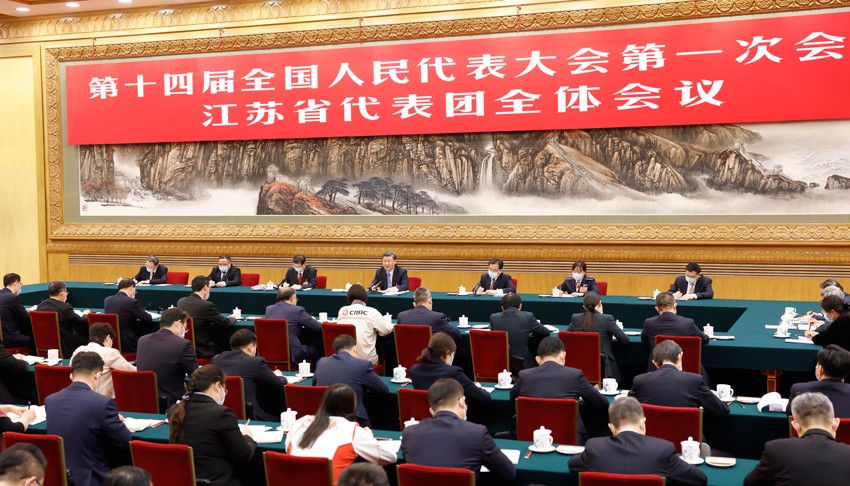 [양회] 시진핑 주석, 장쑤성 대표단 심의 참석