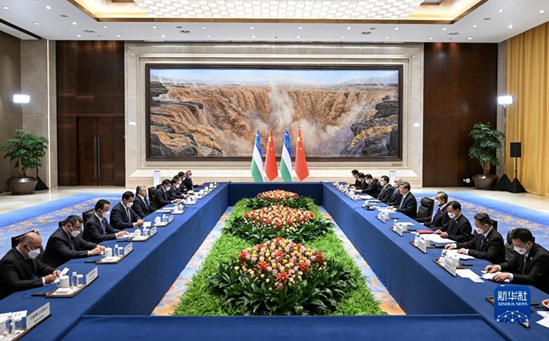 시진핑 주석, 미르지요예프 우즈베키스탄 대통령과 회담