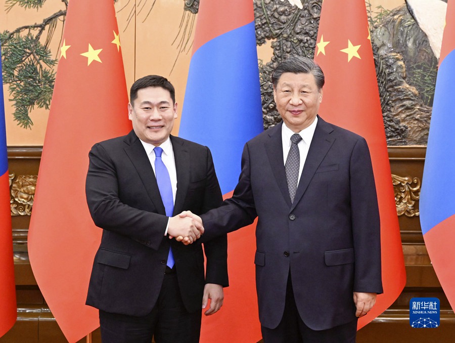 시진핑 주석, 어용에르덴 몽골 총리 회견