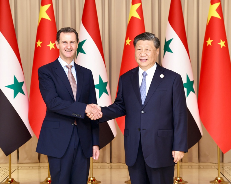 시진핑 주석, 바샤르 시리아 대통령 회견