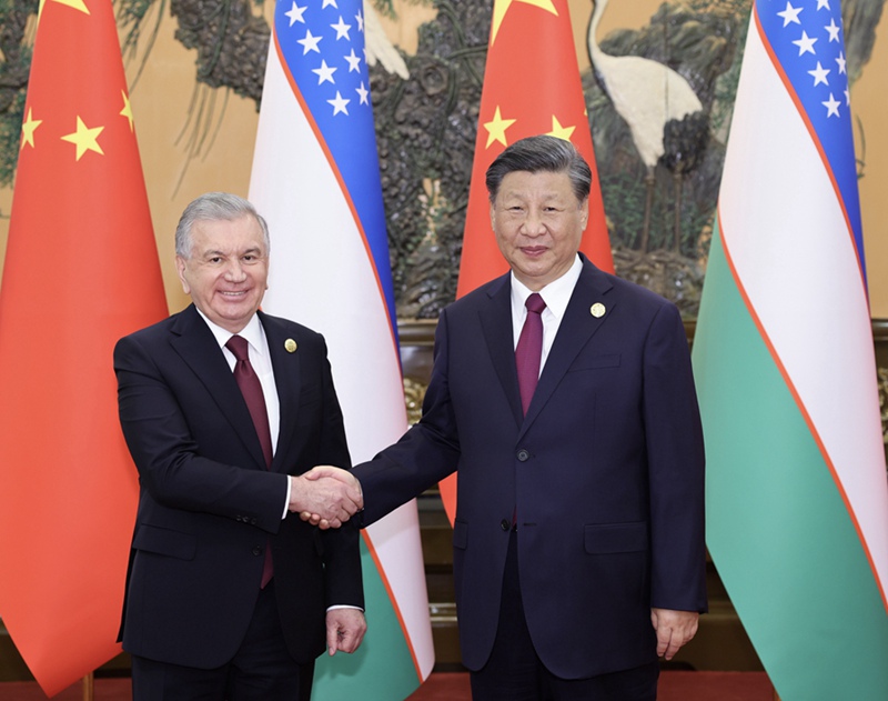 시진핑 주석, 샤브카트 미르지요예프 우즈베키스탄 대통령 회견