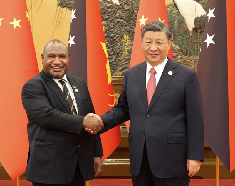 시진핑 주석, 제임스 마라페 파푸아뉴기니 총리 회견