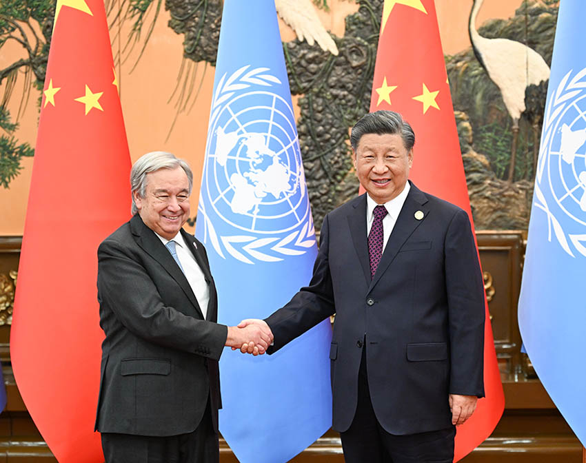 시진핑 주석, 안토니우 구테흐스 유엔 사무총장 회견