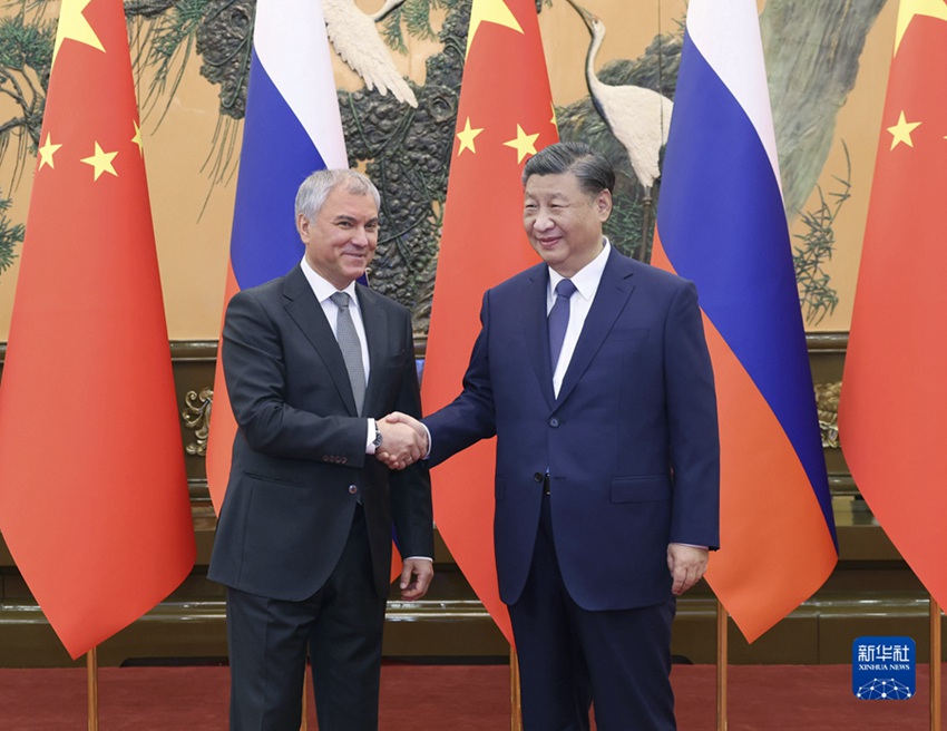 시진핑 주석, 볼로딘 러시아 국가 두마 의장과 회담