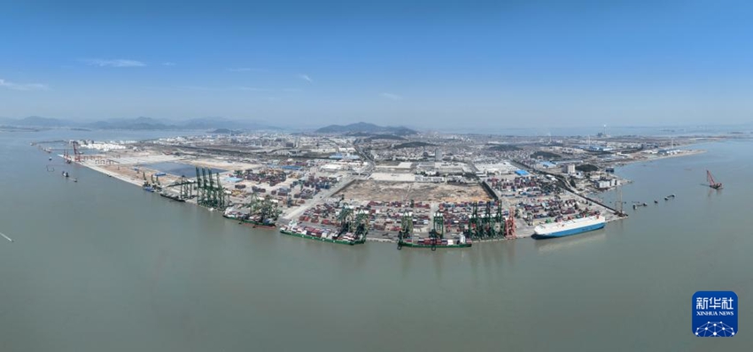 푸저우항 장인 항구지역 부두 [3월 12일 드론으로 촬영]