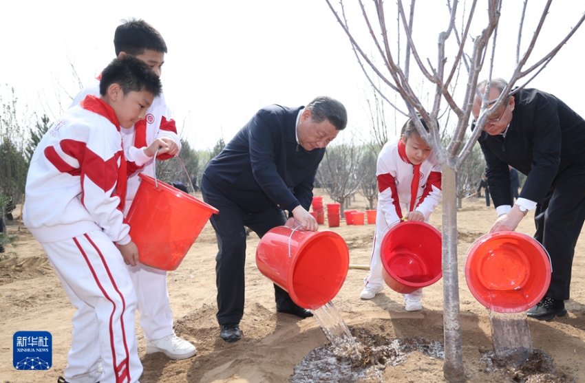 나무심기 행사에 참석한 시진핑 주석