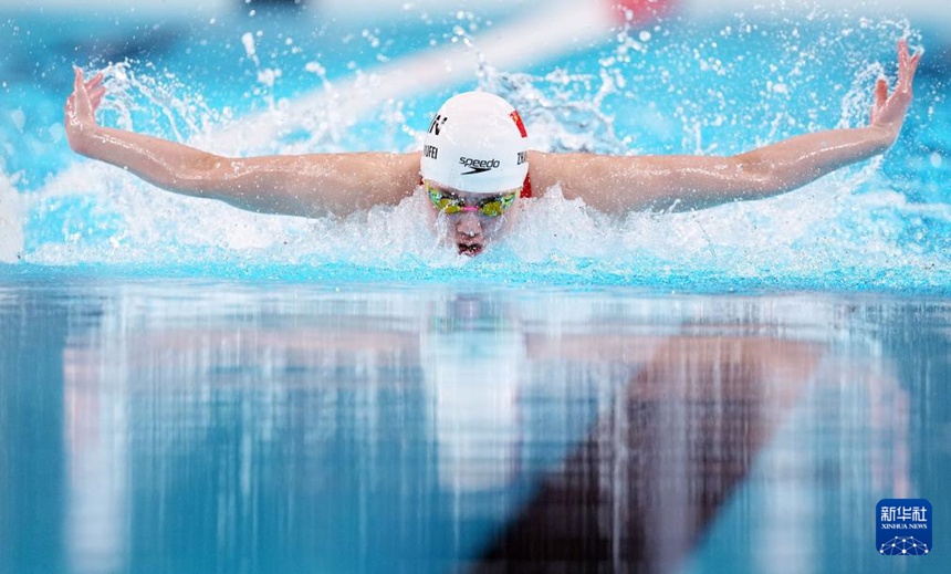 [파리올림픽] 中 장위페이 선수, 여자 100m 접영 銅메달