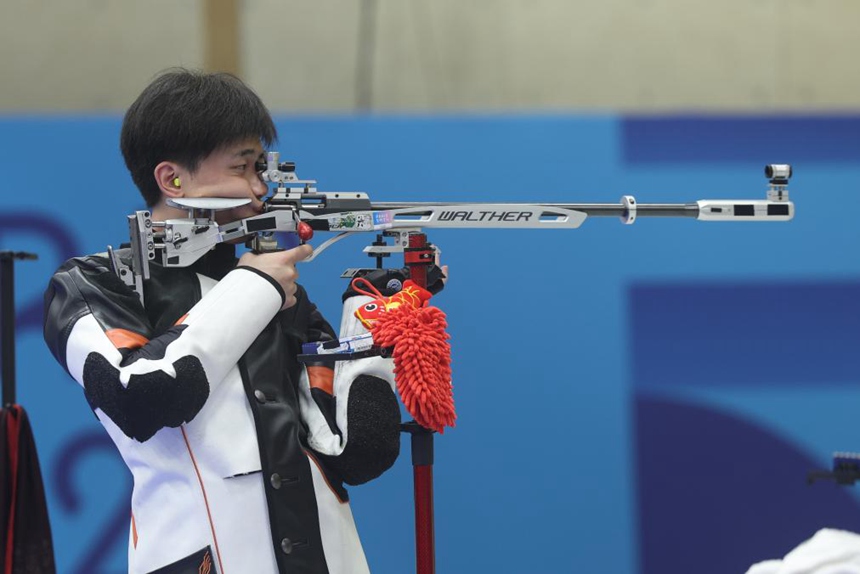 [파리올림픽] 中 류위쿤, 사격 50m 소총 3자세 金메달