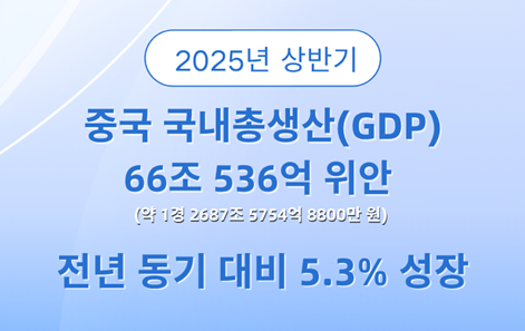 中 올해 상반기 GDP 성장률 5.3%
