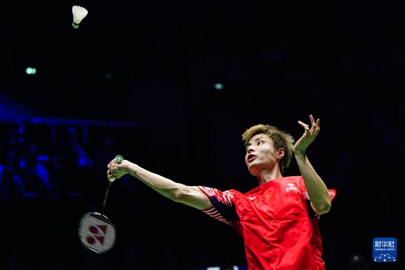 스위치가 경기 중 리시브하고 있다. [8월 31일 촬영/사진 출처: 신화사]