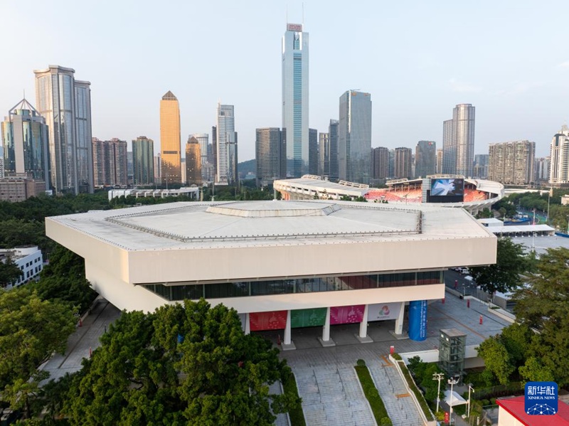 광저우 톈허 체육센터 체육관 전경. 전국운동회 남자배구 18세 이하 부문 경기가 이곳에서 열린다. [10월 17일 촬영/사진 출처: 신화사]