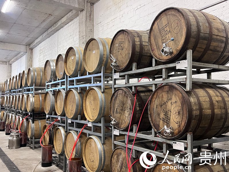 구이양 수제맥주공장 TripSmith 내에 보관된 오크통