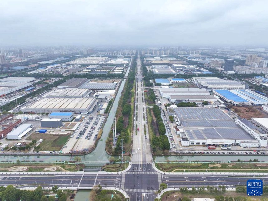 독일 기업 집적 지역 전경 [2월 25일 드론 촬영/사진 출처: 신화사]