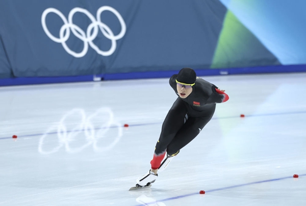 류한빈 중국 선수가 밀라노-코르티나 동계올림픽 경기 중인 모습(자료 사진) [사진 출처: 신화사]