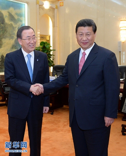 시진핑, 반기문 만나 “유엔은 중대한 사명 짊어져”