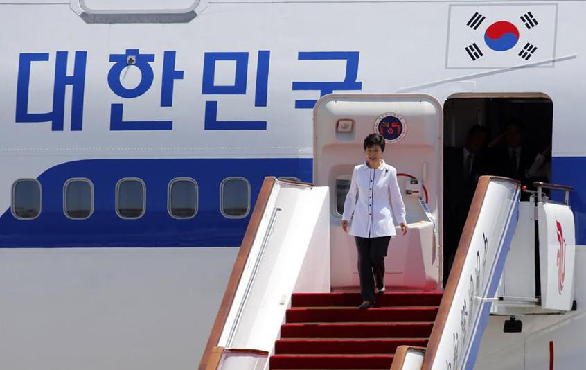 박근혜 한국 대통령 베이징 도착