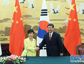 시진핑 주석, 박근혜 대통령과 회담 실시