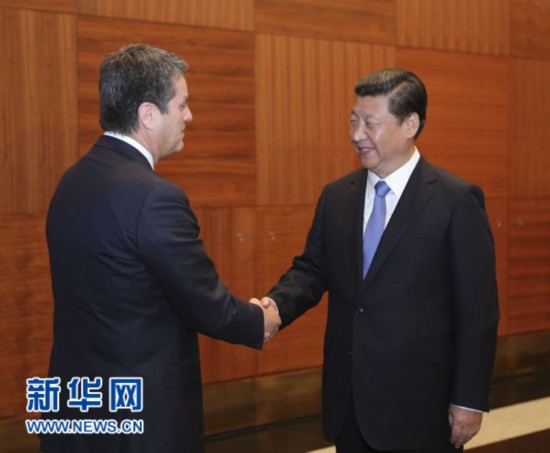 시진핑 주석, 아제베도 WTO 사무총장 회동