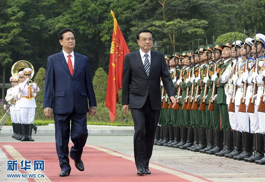 리커창, 베트남 총리와 회담…양국 3대 협력안 강조