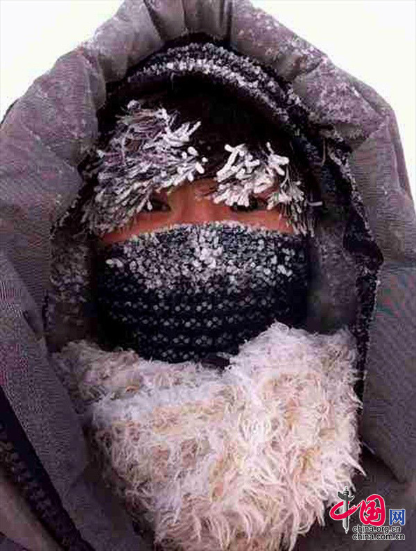 네이멍구 -46.1℃ 기록, 시민들 얼굴 살얼음으로 덮여 (3)