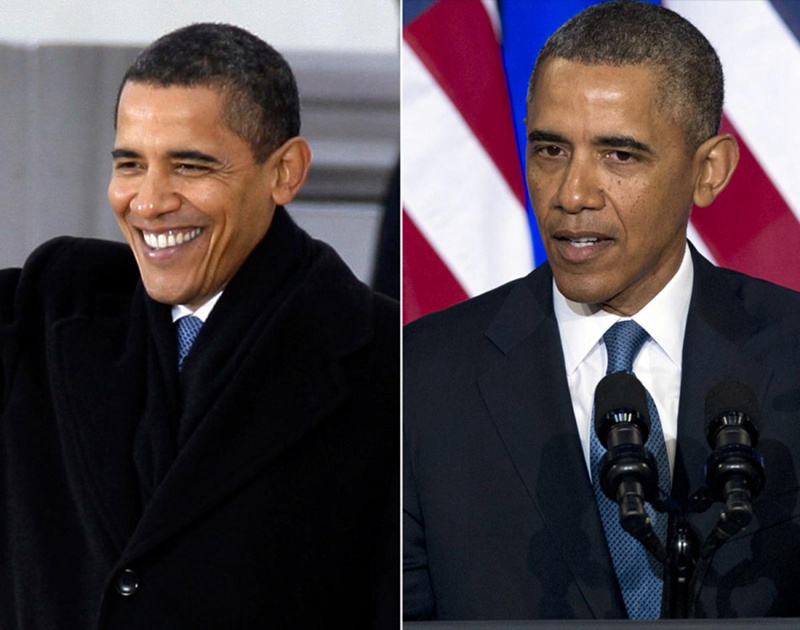 美매체, 역대 정치인들의 백악관 입성 전후 사진 비교