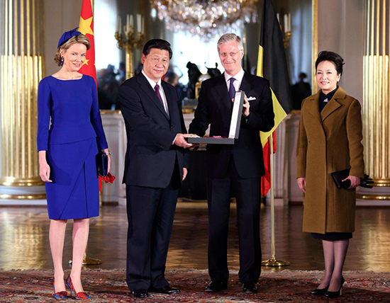 시진핑 주석, 벨기에 국왕과 회동…벨기에 최고훈장 받아 (2)