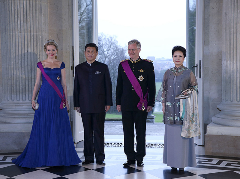 벨기에 국왕 주최 국빈만찬에 참석한 시진핑 주석 내외