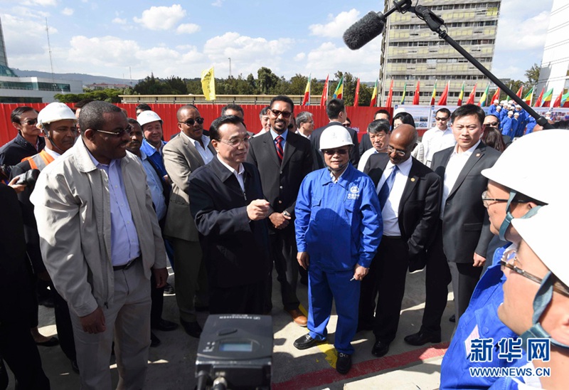 리커창, 에티오피아의 중국 경전철 사업 현장 시찰 (3)