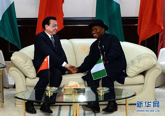 리커창, 나이지리아 대통령 만나 ‘세일즈 외교’ 펼쳐