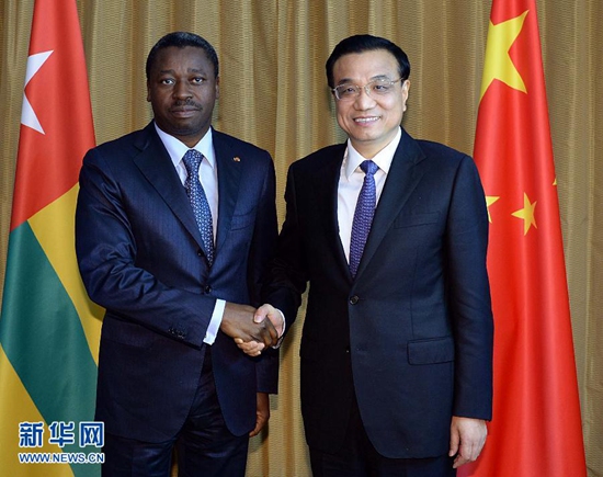 리커창, 토고 대통령과 회동… “전통적 우의 발전”
