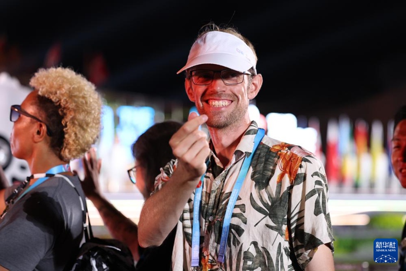 선수가 폐막식에 입장한다. [8월 17일 촬영/사진 출처: 신화망]