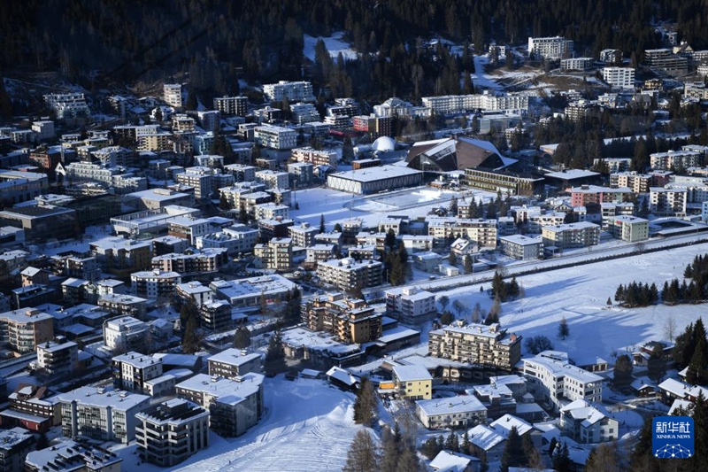 18일 스위스 다보스에서 촬영한 겨울 다보스 마을 전경