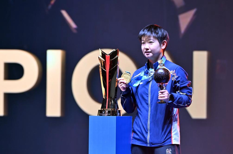 中 쑨잉사, 탁구 아시아컵 여자 단식 첫 우승 차지… 왕추친, 2연패 달성