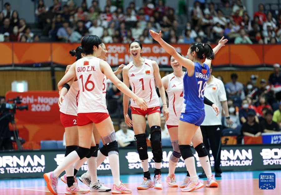 중국 여자배구, 아시안게임 결승서 일본 3-0 완파…금메달
